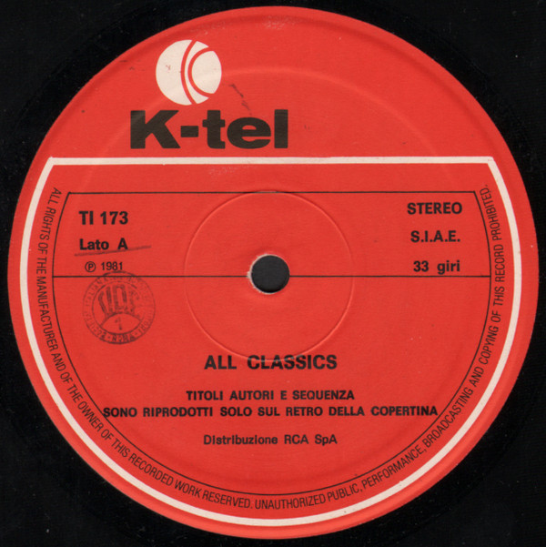 Louis Clark Conducting Royal Philharmonic Orchestra - All Classics Non Stop | K-Tel (TI 173) - 2