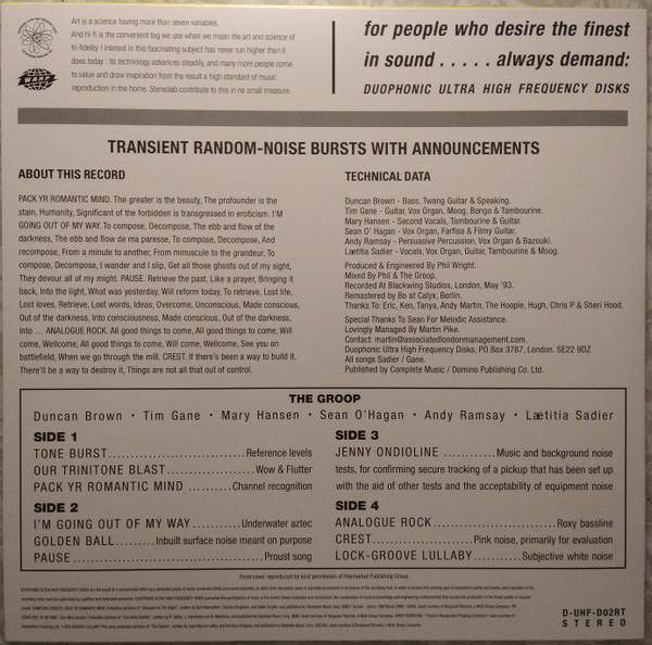 Stereolab - Transient Random-Noise Bursts With Announcements LP | Duophonic Ultra High Frequency Disks (D-UHF-D02RT) - 2