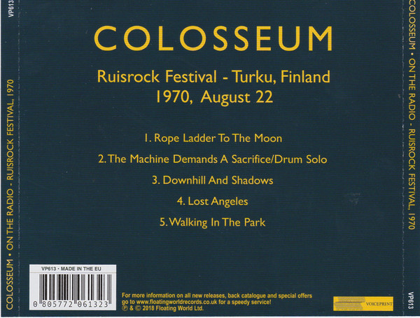 Colosseum - Ruisrock Festival - Turku, Finland. 1970, August 22 | Voiceprint (VP613) - 4