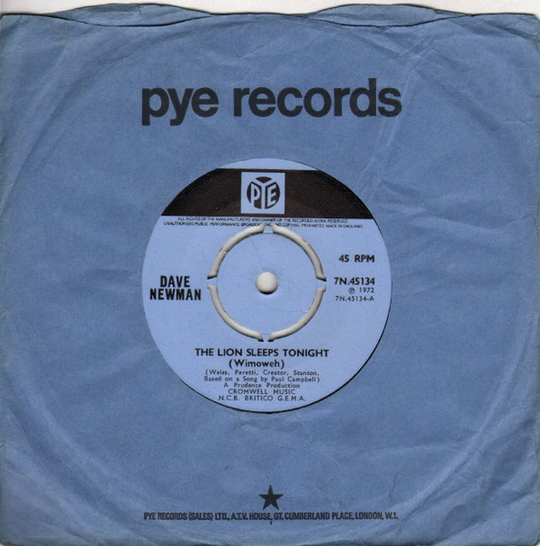 Dave Newman - The Lion Sleeps Tonight (Wimoweh) | Pye Records (7N.45134) - 3
