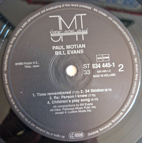 Paul Motian - Bill Evans | JMT (834 445-1) - 4 Paul Motian - Bill Evans | JMT (834 445-1) - 4