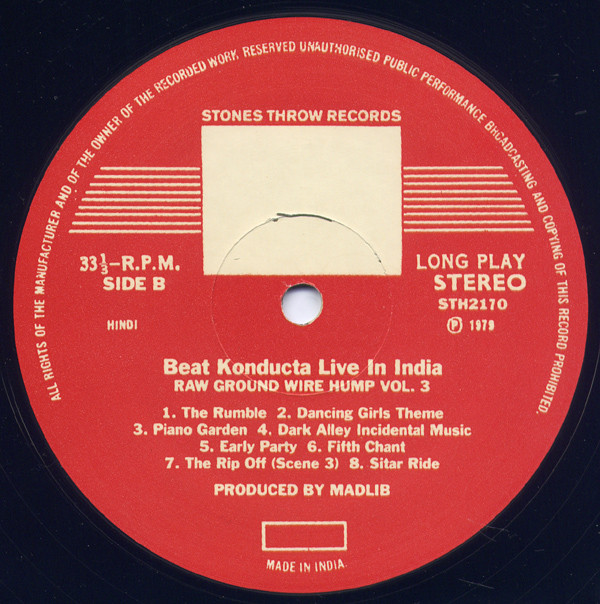 Madlib The Beat Konducta - Vol. 3: Beat Konducta In India (Raw Ground Wire Hump) | Stones Throw Records (STH 2170) - 4 Madlib The Beat Konducta - Vol. 3: Beat Konducta In India (Raw Ground Wire Hump) | Stones Throw Records (STH 2170) - 4