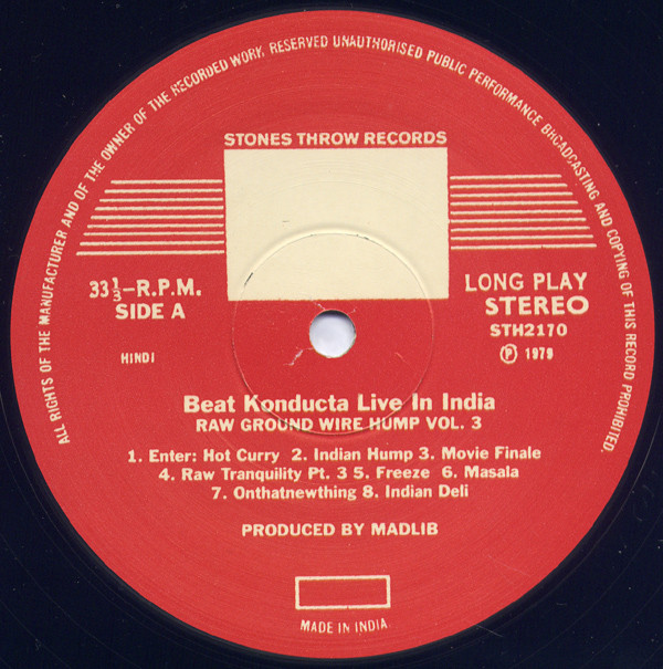 Madlib The Beat Konducta - Vol. 3: Beat Konducta In India (Raw Ground Wire Hump) | Stones Throw Records (STH 2170) - 3 Madlib The Beat Konducta - Vol. 3: Beat Konducta In India (Raw Ground Wire Hump) | Stones Throw Records (STH 2170) - 3