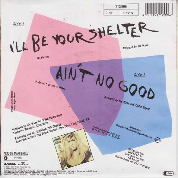 Taylor Dayne - I'll Be Your Shelter | Arista (112 996)