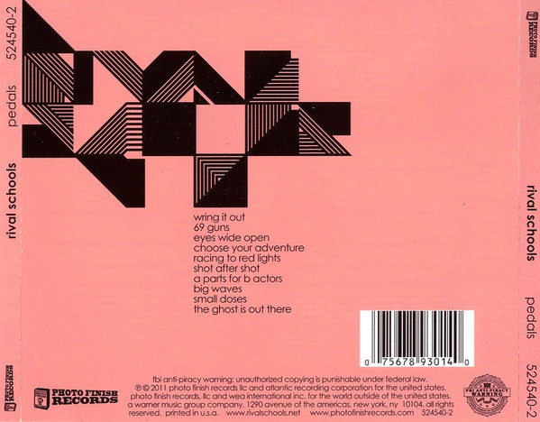 Rival Schools - Pedals [CD] | Photo Finish Records (524540-2) - 2