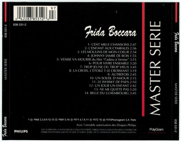 Frida Boccara - Master Serie | Philips (838 531-2) - 2 Frida Boccara - Master Serie | Philips (838 531-2) - 2