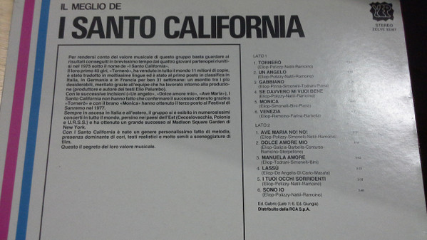 I Santo California - Il Meglio De I Santo California | Yep Record (ZCLYE 33367) - 2 I Santo California - Il Meglio De I Santo California | Yep Record (ZCLYE 33367) - 2