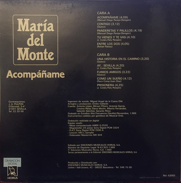María Del Monte - Acompáñame | Horus (42.003) - 2 María Del Monte - Acompáñame | Horus (42.003) - 2