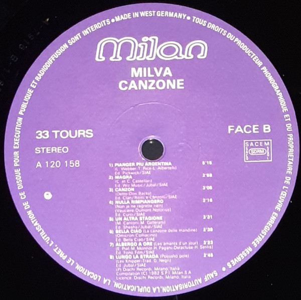 Milva - Canzone | Milan (A 120 158) - 3 Milva - Canzone | Milan (A 120 158) - 3