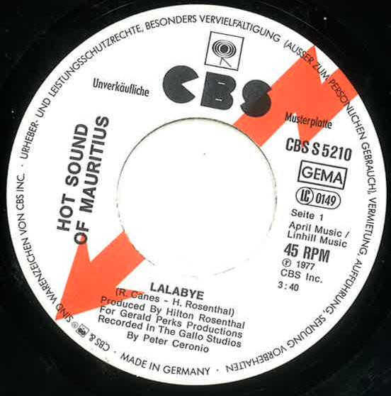 Hot Sound Of Mauritius - Lalabye | CBS (CBS 5210) - 3