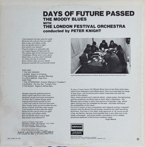 The Moody Blues With London Festival Orchestra Conducted By Peter Knight - Days Of Future Passed | Deram (DES 18012) - 2