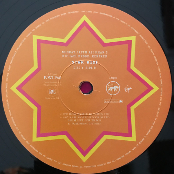 Nusrat Fateh Ali Khan & Michael Brook - Remixed: Star Rise | Real World Records (R WLP 68) - 4