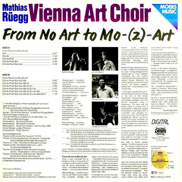 Mathias Rüegg , Vienna Art Choir - From No Art To Mo-(Z)-Art | Moers Music (momu 02002) - 2 Mathias Rüegg , Vienna Art Choir - From No Art To Mo-(Z)-Art | Moers Music (momu 02002) - 2