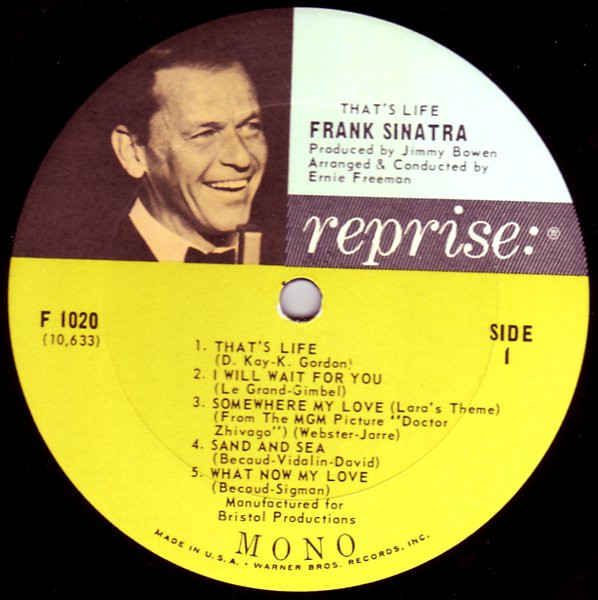 Frank Sinatra - That's Life | Reprise Records (F 1020) - 3 Frank Sinatra - That's Life | Reprise Records (F 1020) - 3