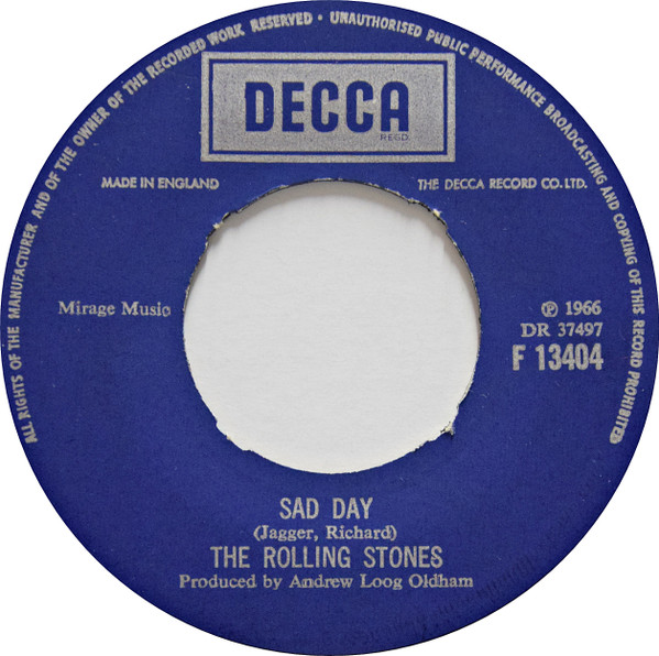 The Rolling Stones - Sad Day / You Can't Always Get What You Want | Decca (F 13404) - 3