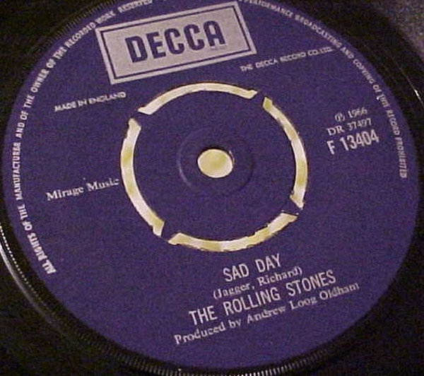 The Rolling Stones - Sad Day / You Can't Always Get What You Want | Decca (F 13404) - main
