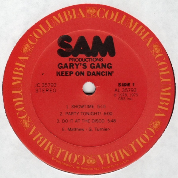 Gary's Gang - Keep On Dancin' | Columbia (JC 35793) - 3