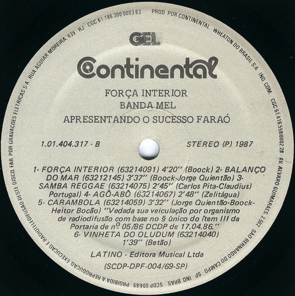 Banda Mel - Força Interior | Continental (LP.1.01.404.317) - 4 Banda Mel - Força Interior | Continental (LP.1.01.404.317) - 4