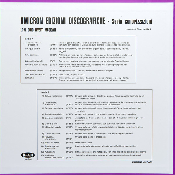Piero Umiliani - Effetti Musicali | Cinedelic Records (CNLP44) - 4