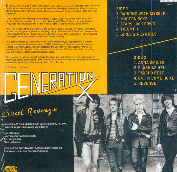 Generation X - Sweet Revenge | Munster Records (MR363) - 2