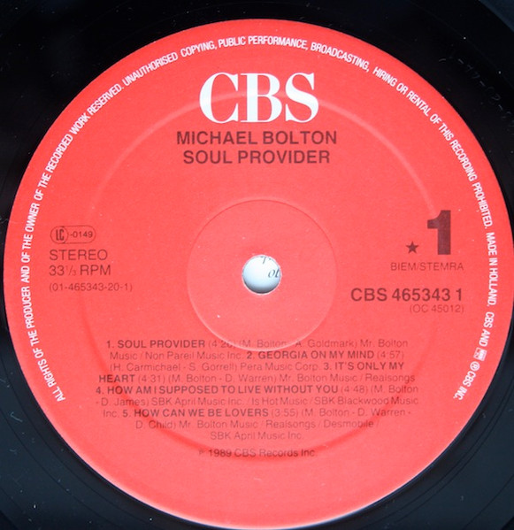 Michael Bolton - Soul Provider | CBS (CBS 465343 1) - 3 Michael Bolton - Soul Provider | CBS (CBS 465343 1) - 3