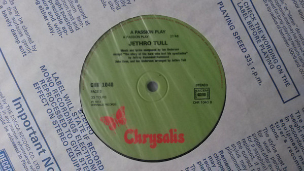 Jethro Tull - A Passion Play | Chrysalis (CHR 1040 B) - 4
