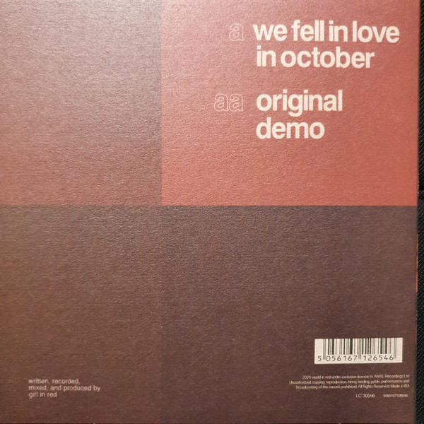 Girl In Red - We Fell In Love In October / Original Demo | AWAL Recordings Ltd (GIR007) - 3