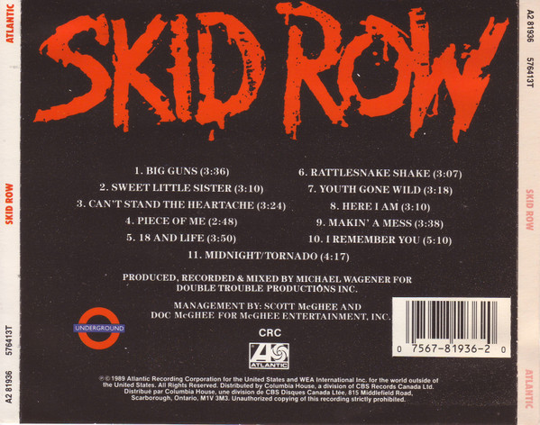 Skid Row - Skid Row [CD] | Atlantic (A2 81936) - 2