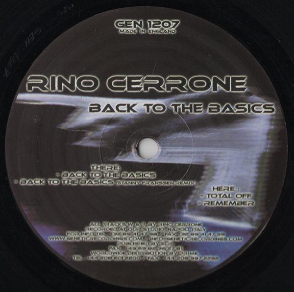 Rino Cerrone - Back To The Basics | Genetic Recordings (GEN1207)