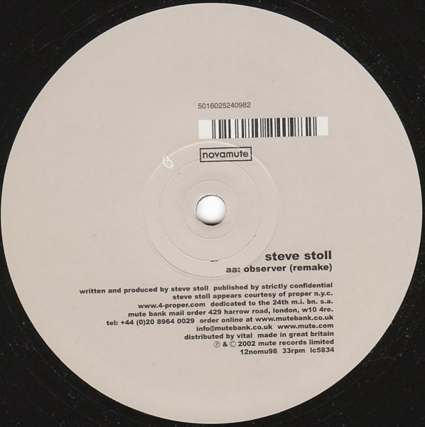 Steve Stoll - Observer | NovaMute (12nomu98) - main