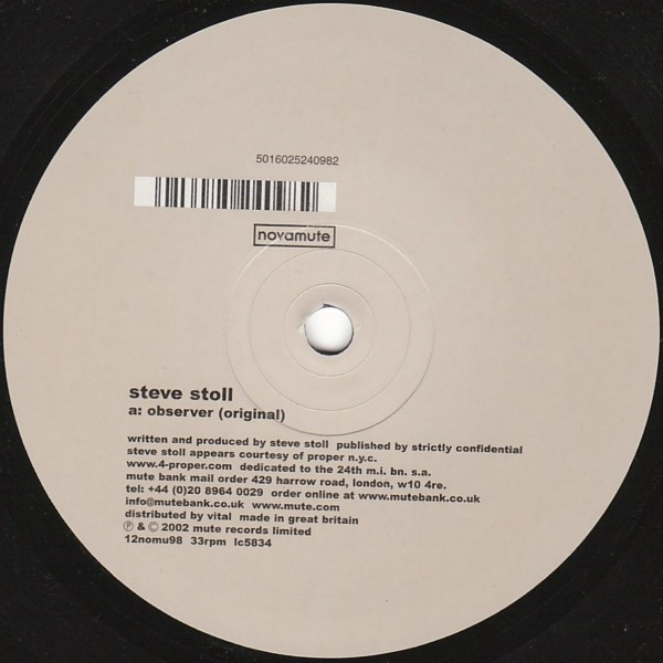 Steve Stoll - Observer | NovaMute (12nomu98) - 2