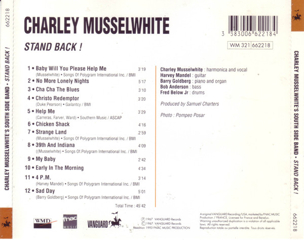 Charlie Musselwhite's South Side Band - Stand Back! | Fnac Music (662218) - 2