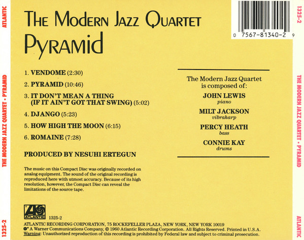 The Modern Jazz Quartet - Pyramid | Atlantic (1325-2) - 2 The Modern Jazz Quartet - Pyramid | Atlantic (1325-2) - 2