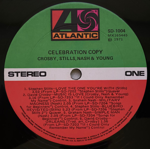 Crosby, Stills, Nash & Young - Celebration Copy | Atlantic (SD 1004) - 3 Crosby, Stills, Nash & Young - Celebration Copy | Atlantic (SD 1004) - 3