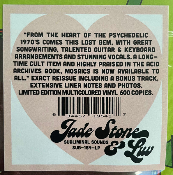 Jade Stone & Luv - Mosaics Pieces Of Stone | Subliminal Sounds (SUB-154-LP) - 4 Jade Stone & Luv - Mosaics Pieces Of Stone | Subliminal Sounds (SUB-154-LP) - 4