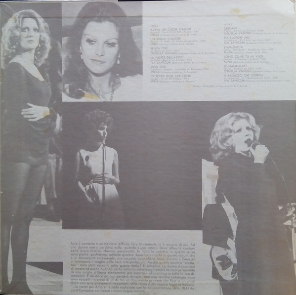 Milva / Mina / Ornella Vanoni / Iva Zanicchi - ...Io Canto Per Amore | Ricordi (SMRL 6090) - 2 Milva / Mina / Ornella Vanoni / Iva Zanicchi - ...Io Canto Per Amore | Ricordi (SMRL 6090) - 2