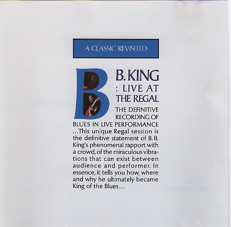 B.B. King - Live At The Regal | MCA Records (311 106-2) - main