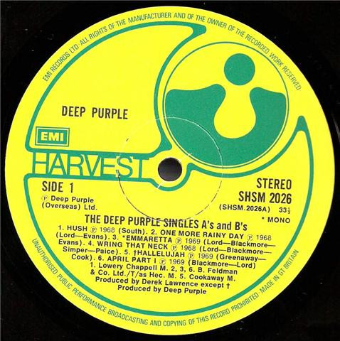 Deep Purple - The Deep Purple Singles A's & B's | Harvest (SHSM 2026) - 3 Deep Purple - The Deep Purple Singles A's & B's | Harvest (SHSM 2026) - 3