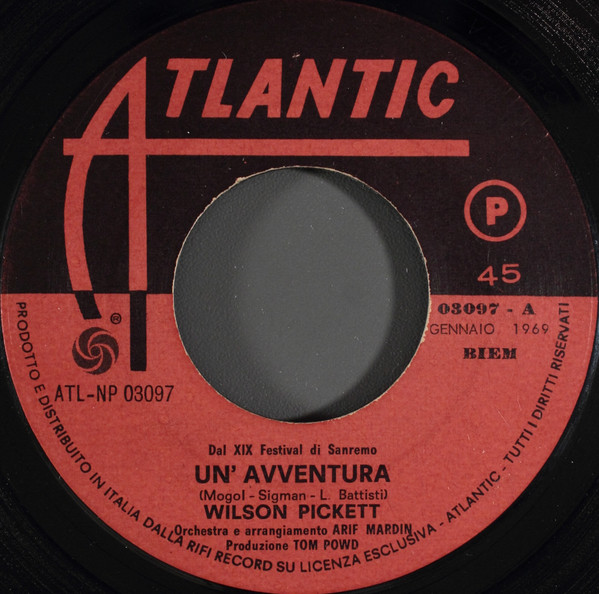 Wilson Pickett - Un'Avventura | Atlantic (ATL - NP 03097) - 3
