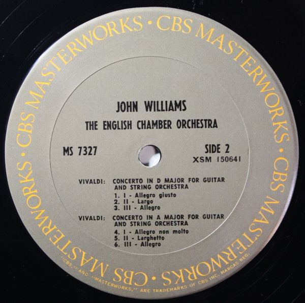 John Williams , English Chamber Orchestra - Mauro Giuliani / Antonio Vivaldi - Guitar Concerto In A Major / Guitar Concerto In D Major And A Major | CBS Masterworks (MS 7327) - 4