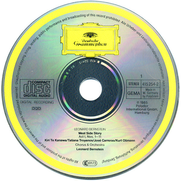 Leonard Bernstein , Kiri Te Kanawa , José Carreras , Tatiana Troyanos , Kurt Ollmann , Marilyn Horne - West Side Story | Deutsche Grammophon (415 253-2) - 4 Leonard Bernstein , Kiri Te Kanawa , José Carreras , Tatiana Troyanos , Kurt Ollmann , Marilyn Horne - West Side Story | Deutsche Grammophon (415 253-2) - 4