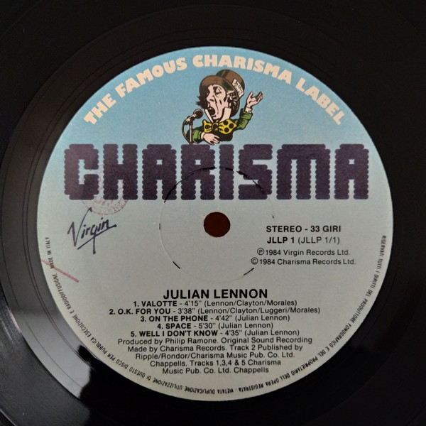 Julian Lennon - Valotte | Charisma (JLLP 1) - 2 Julian Lennon - Valotte | Charisma (JLLP 1) - 2