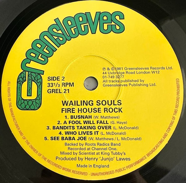 Wailing Souls - Fire House Rock | Greensleeves Records (GREL 21) - 4 Wailing Souls - Fire House Rock | Greensleeves Records (GREL 21) - 4