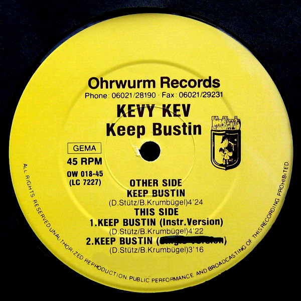 Kevy Kev - Keep Bustin' | Ohrwurm Records (OW 018-45) - 4