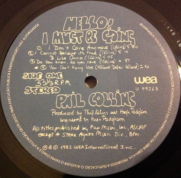 Phil Collins - Hello, I Must Be Going! | WEA (WEA U 99263) - 3 Phil Collins - Hello, I Must Be Going! | WEA (WEA U 99263) - 3