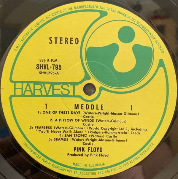 Pink Floyd - Meddle | Harvest (SHVL 795) - 2