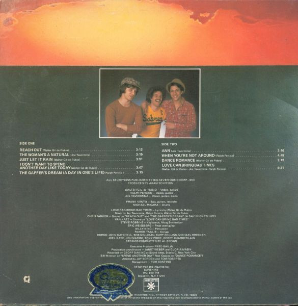 Sunshine - Sunshine [Vinyl] | Roulette (SR 3018) - 2