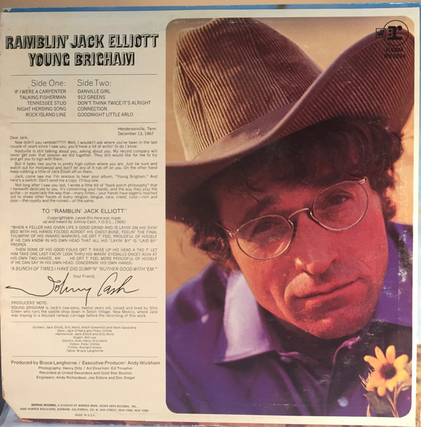 Ramblin' Jack Elliott - Young Brigham | Reprise Records (RS 6284) - 2 Ramblin' Jack Elliott - Young Brigham | Reprise Records (RS 6284) - 2