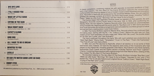 Everly Brothers - The Very Best Of The Everly Brothers | Warner Bros. Records (W2 1554) - 2 Everly Brothers - The Very Best Of The Everly Brothers | Warner Bros. Records (W2 1554) - 2