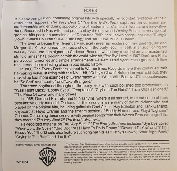 Everly Brothers - The Very Best Of The Everly Brothers | Warner Bros. Records (W2 1554) - 3 Everly Brothers - The Very Best Of The Everly Brothers | Warner Bros. Records (W2 1554) - 3